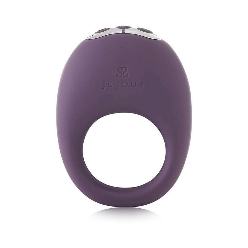 Je Joue Mio Rechargeable Vibrating Silicone Cock Ring Purple in a sleek design for enhanced pleasure.