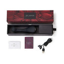 Je Joue G Kii Dual Stimulator Black in elegant packaging with charger and instruction manual.
