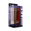 Shaft Model A 8.5 inch Dual Density Silicone Dildo with Balls Oak packaging, showcasing premium FLEXISKIN™ liquid silicone.