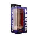 Shaft Model A 9.5 inch Dual Density Silicone Dildo with Balls Pine in packaging.