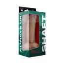 Shaft Model N 9.5 inch Dual Density Silicone Dildo with Balls Pine packaging in a clear box.
