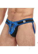 Goal Line Lace Up Jockstrap Blue Small Medium showcasing sporty design and adjustable lace-up feature.