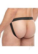 Goal Line Low Rise Jockstrap Black Large XLarge shown from behind on a male model, highlighting its modern design.