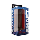 Shaft Model C 9.5 inch Dual Density Silicone Dildo with Balls Mahogany packaging display.