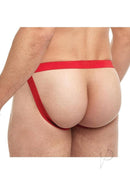 Goal Line Low Rise Jockstrap Red Small Medium showcasing a bold and revealing athletic design from the back view.