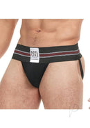 Goal Line Class Jockstrap Large XLarge Black on display, featuring a comfortable fit and wide elastic waistband.