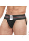 Goal Line Class Jockstrap Large XLarge Black on display, featuring a comfortable fit and wide elastic waistband.
