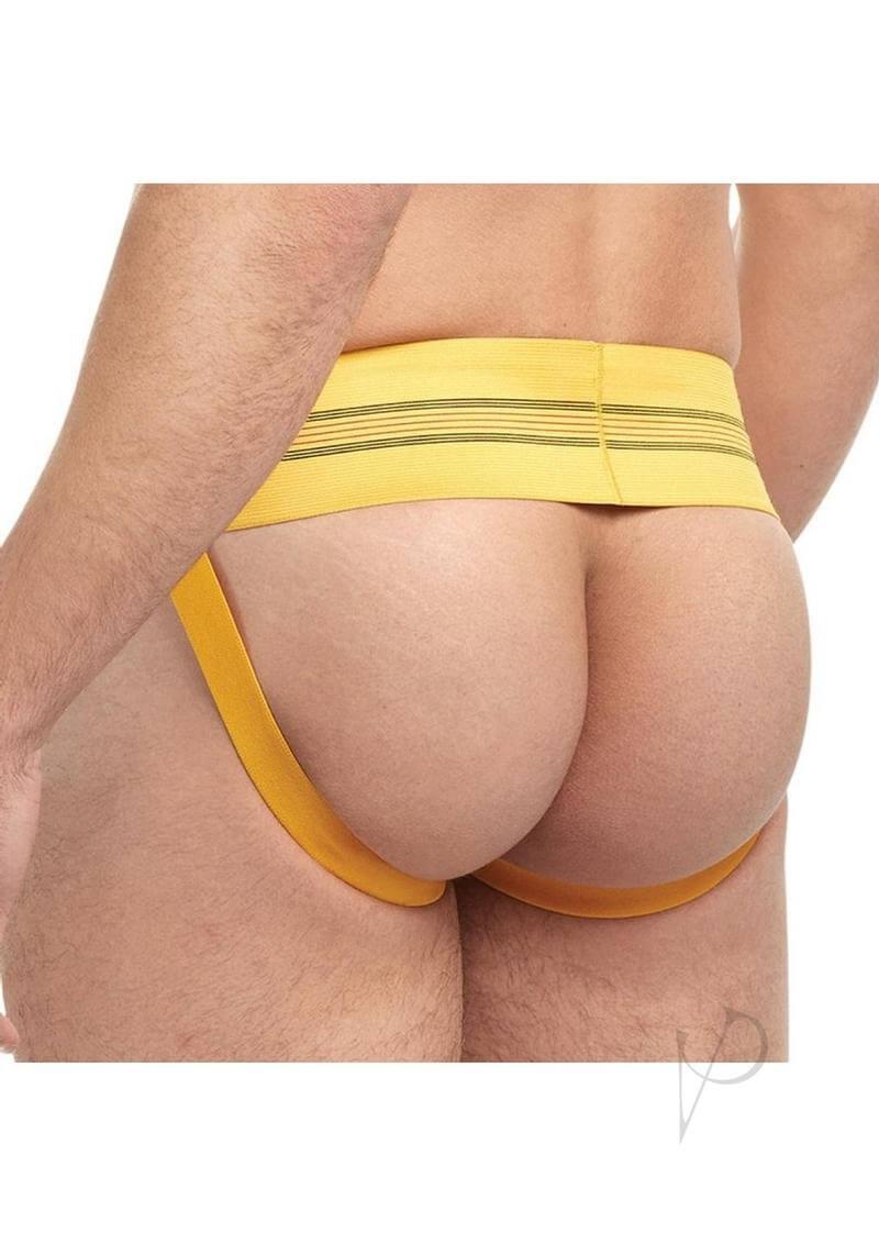 Goal Line Classic Jockstrap Yellow Large XLarge back view of the jockstrap showcasing its design and fit.