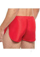 Goal Line Extreme Split Booty Shorts Large XLarge Red showing back view, featuring lightweight, bold design with split side seams.