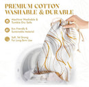 The Collection Embrace Cotton Toy Storage Bag showcasing premium cotton, machine washable and eco-friendly design.