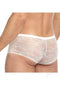 Lace King Lace Trunks Large XLarge White showcasing a man's back view in soft lace.