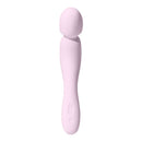 Dame Com Rechargeable Silicone Wand Vibrator Quartz in soft pink color, designed for powerful external pleasure and clitoral stimulation.
