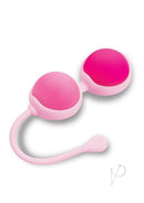 BodyWand Squeeze Kegel Ball Duo Weighted Silicone 56G in pink for pelvic floor strengthening exercises.