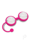 Bodywand Squeeze Crystal Kegel Toner Weighted 120G in vibrant pink with smooth glass balls for pelvic floor training.