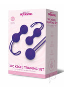 Bodywand Squeeze 3 Piece Silicone Kegel Training Set with three weights for pelvic floor strengthening.