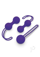 Bodywand Squeeze 3 Piece Silicone Kegel Training Set features three weighted balls in purple for pelvic floor training.