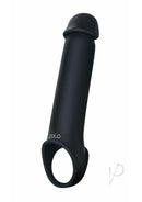 Zolo 8 Inch Vibrating Silicone Penis Extender Black providing size and powerful vibration for intimate play.
