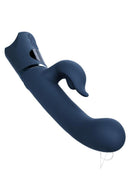 Orgasmatron Digital G-Teaser Silicone Rabbit Blue, a sophisticated dual massager in blue, designed for ultimate pleasure.