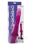 Overdrive Remote Control Sex Machine Smooth Thruster Pink packaging showcasing features and included remote control.