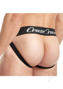 Cruze Buckle Up Zipper Jockstrap Large XLarge Black shown from the back, highlighting its stylish design and fit.