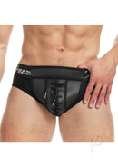 Cruze Kick Off Lace Up Brief Small Medium Black worn by a model highlighting its stylish design and performance features.