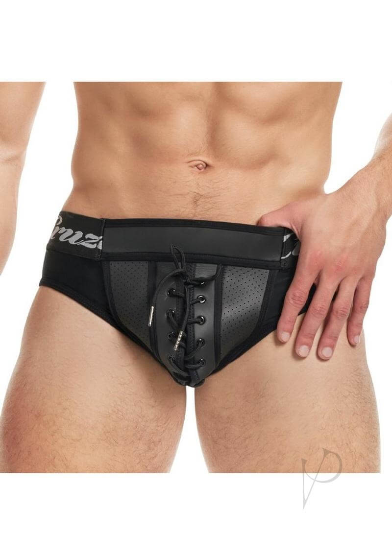 Cruze Kick Off Lace Up Brief Small Medium Black worn by a model highlighting its stylish design and performance features.