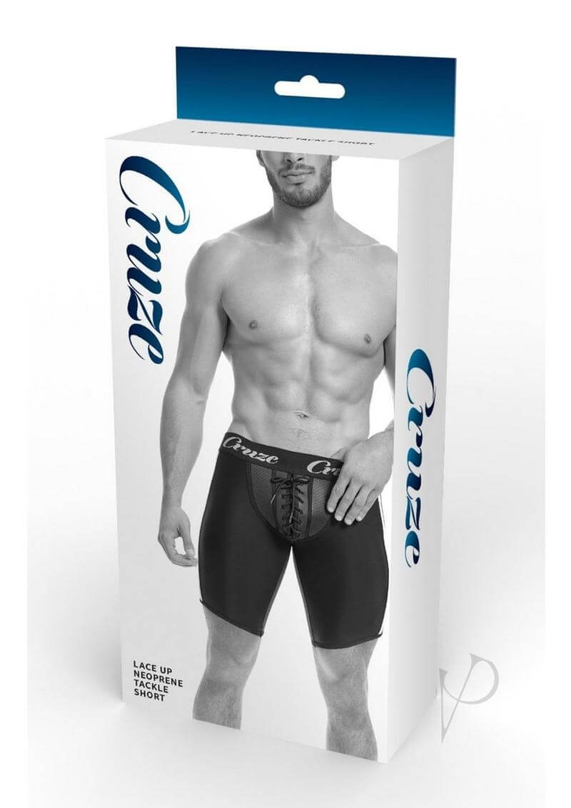 Cruze Kick Off Lace Up Short Black Large XLarge packaging showcasing stylish men's tackle shorts.