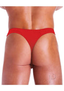 Fundies Unzip It Thong with Rose Petals OS Red showcasing a cheeky red thong design.