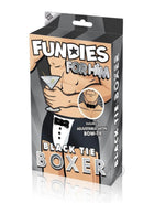 Fundies Black Tie Tuxedo With Bow Tie OS Black White packaging featuring black tie boxer design.