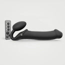 Strap-on-me Vibrating Bendable Strapless Strap-on Black XL with remote control for stimulation.