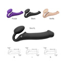 Strap-on-me Vibrating Bendable Strapless Strap-on Black XL in various colors and sizes, showcasing its sleek design and features.