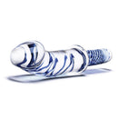 Glas 11 Inch Realistic Double Ended Glass Dildo With Handle featuring a textured glass surface for enhanced stimulation.
