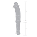 Glas 11 Inch Realistic Double Ended Glass Dildo With Handle dimensions and measurements diagram.