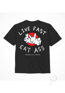 Alf Live Fast Eat Ass Tshirt Sm Blk-0