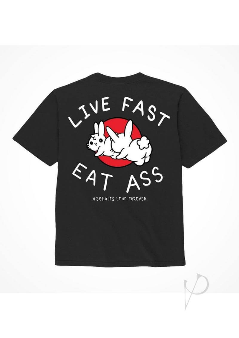 Alf Live Fast Eat Ass Tshirt Md Blk-0