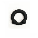 Sport Fucker Fusion Grand Prix Cock Ring Regular in black liquid silicone, featuring embedded metal rods and balls.