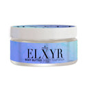 Sensuva Sweet Temptations Body Butter 8 Oz in a clear jar with blue label and white lid, perfect for moisturizing skin.
