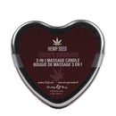 Hemp Seed 3-in-1 Valentines Day Candle Ero's Embrace 4 Oz in heart-shaped tin by Earthly Body.