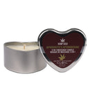 Hemp Seed 3-in-1 Valentines Day Aphrodite's Aphrodisiac 4 Oz massage candle in a heart-shaped tin.