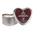 Hemp Seed 3-in-1 Valentine 2025 Candle Stiletto 4.7 Oz in heart-shaped tin for soothing ambiance and massage oil.
