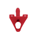 Perfect Fit Zoro 7.0 Hollow Strap-On With Case Red front view, showcasing comfortable design for hands-free play.