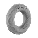 Shaft Model R Silicone Cock Ring Gray Size 2, minimalist C-ring for enhanced erection comfort.