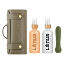 La Nua x Femme Funn Honey Vanilla Gift Set includes lube, toy cleaner, and compact vibrator in stylish packaging.