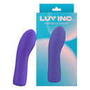 Luv Inc CB42 Curved Luv Bullet Vibrator Purple in packaging, designed for targeted stimulation with soft silicone.