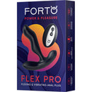 Forto Flex Pro Prostate Vibrator Black packaging showcasing flexible and vibrating anal plug features.