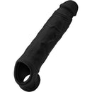Shaft Model F Size 2 Silicone Penis Sheath Black - realistic length and fuller feel with FLEXISKIN liquid silicone.