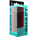 Shaft Model F Size 2 Silicone Penis Sheath Black packaging showcasing premium design and realistic length enhancement.
