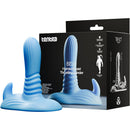 Tentra Belo Horned Beast Thrusting Grinder Blue with box showcasing thrust and vibration features.