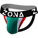 Zona Green Apex Jockstrap Medium featuring a vibrant design with wide elastic waistband for support and comfort.