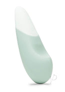 Sage green Womanizer Vibe Sage clitoral vibrator with ergonomic design and UltraWave Vibration technology for enhanced pleasure.